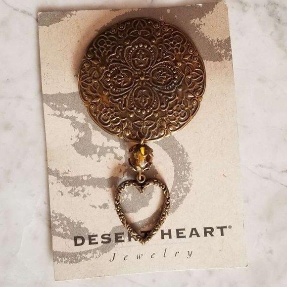 Desert Heart Pin Brooch - Picture 1 of 6